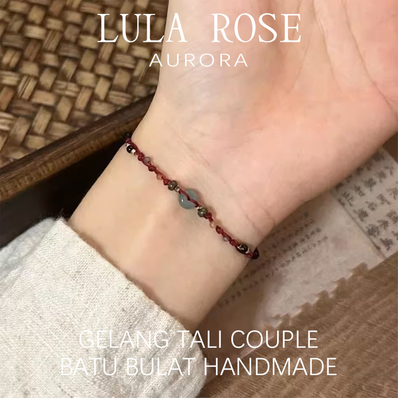 LULA ROSE Gelang Pasangan Etnik Handmade Tali Merah Hitam Model Simpul Hadiah Sahabat Pacar