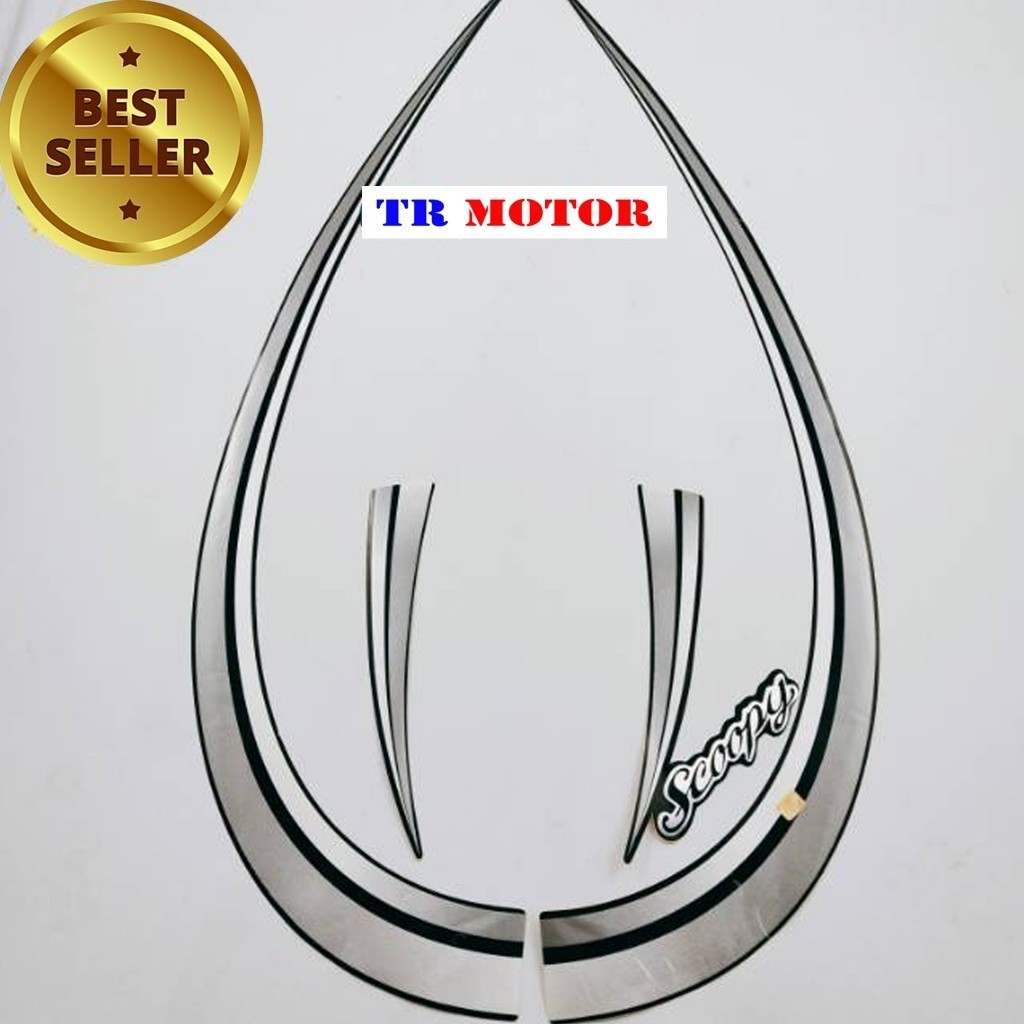 Striping stiker polet motor honda scoopy karbu 2010 2011 stiker list body hitam motor