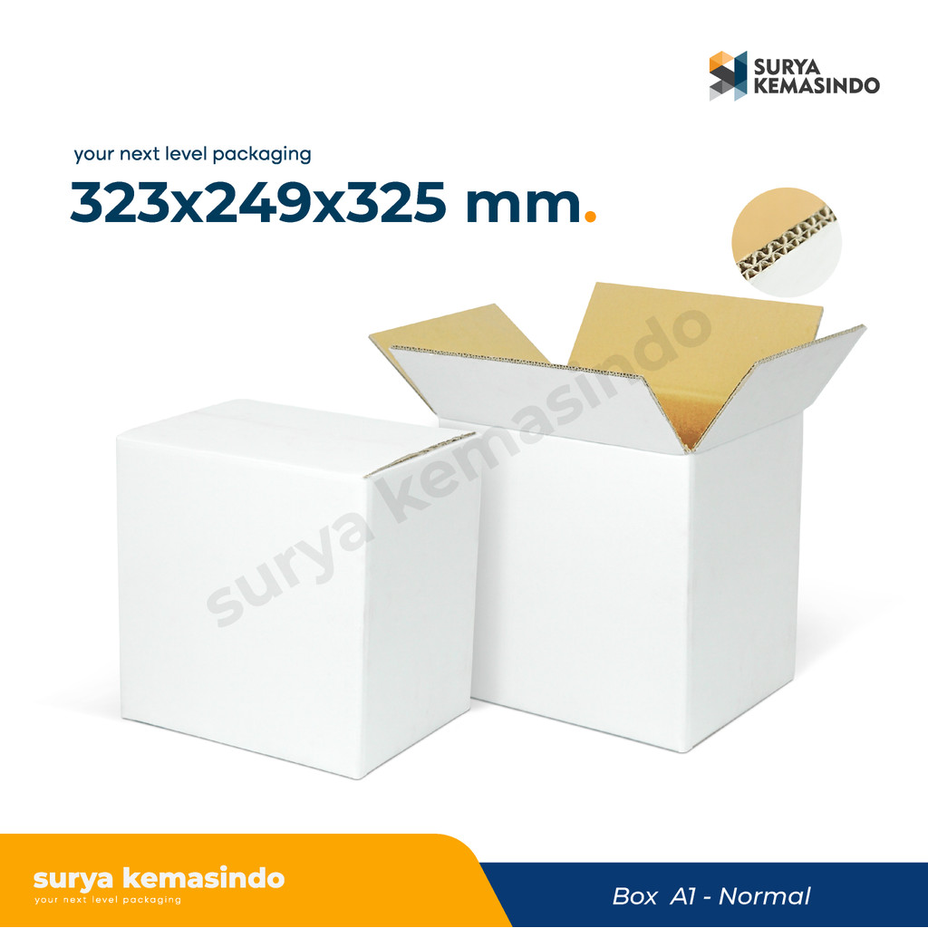 

Box 323x249x325 Doublewall /Box/Kardus/Kemasan/Packaging/KotakKemasan/NormalBox/A1/Tinggi10/Tinggi32