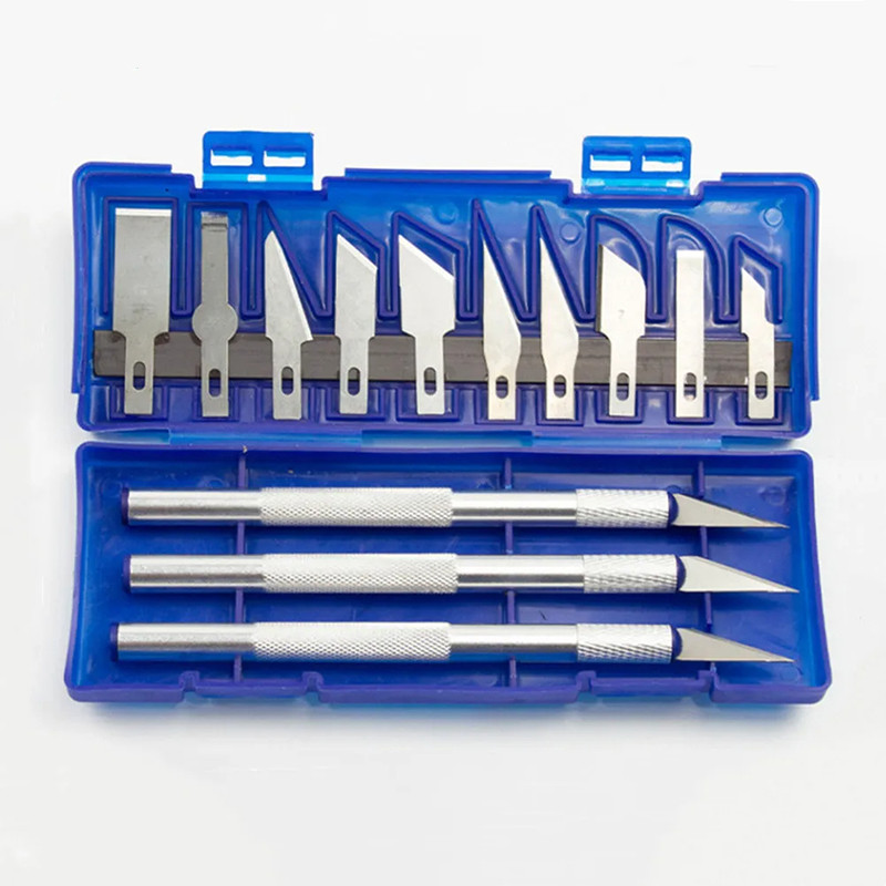 

13pcs Aluminum Alloy Carving Cutter With Box Paper Sticker Cutter Wood Art Carving Blade Cutter Head Is Removable Carving Tools