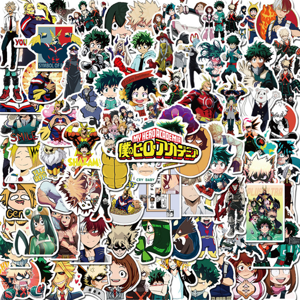 

10/30/50/100pcs Anime My Hero Academia Stickers Midoriya All Might Bakugo Todoroki Mirio Shigaraki Scrapbooking Cool Sticker