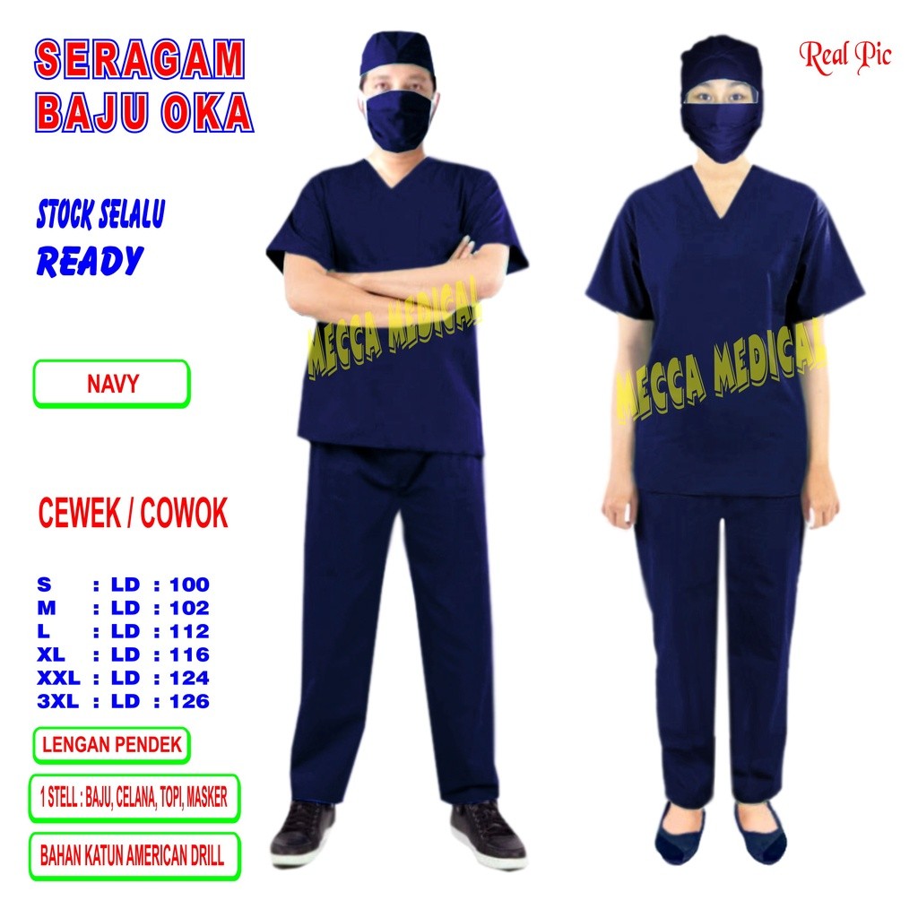 Promo Baju OK  Baju OKA  Baju Jaga Pria & Wanita Lengan Pendek Ready