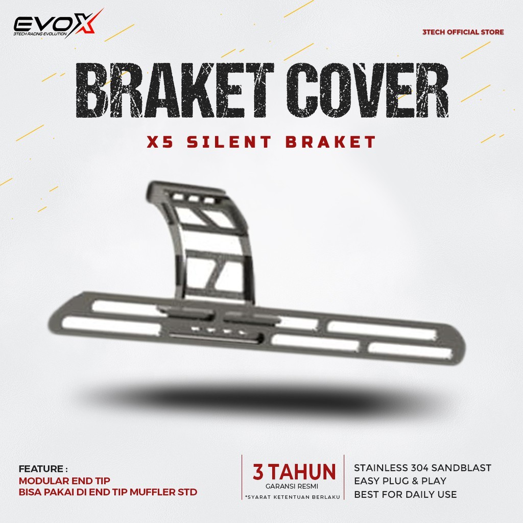 Braket Cover Samping Knalpot 3tech Evox X5 - Tridente F23 - Ronin Musashi - Ronin Hanzo Original