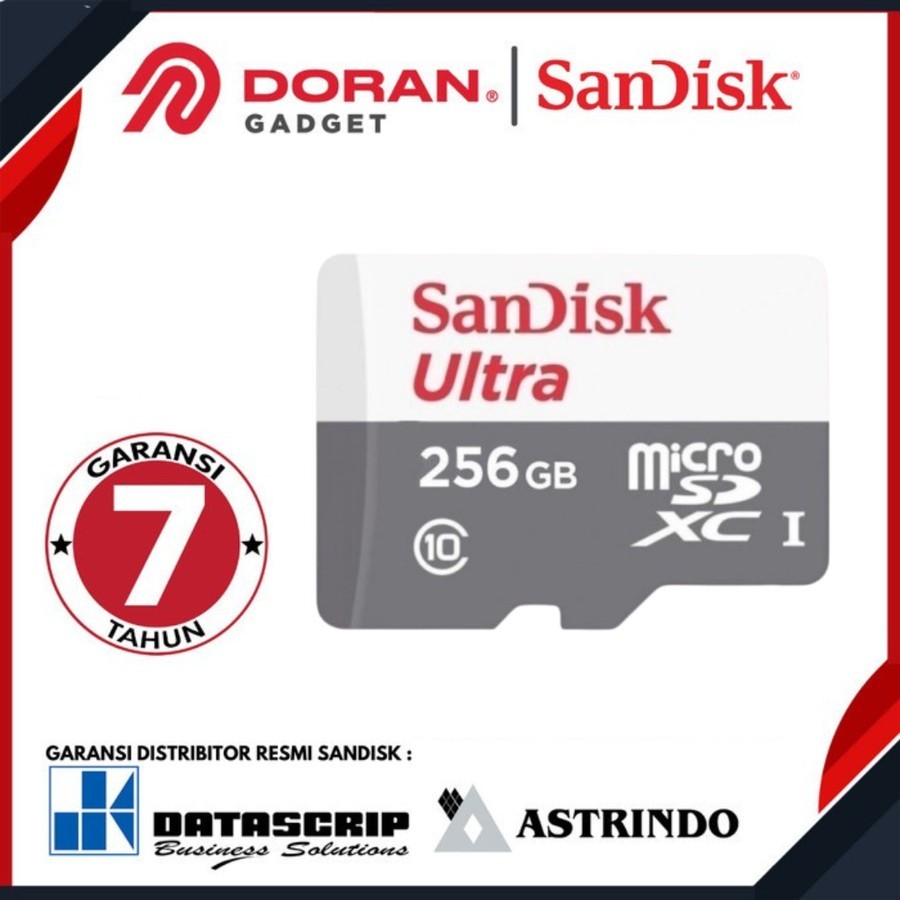 Sandisk Micro SD 256GB Ultra 100Mbps Kartu Memori UHS-I Original Garansi Resmi