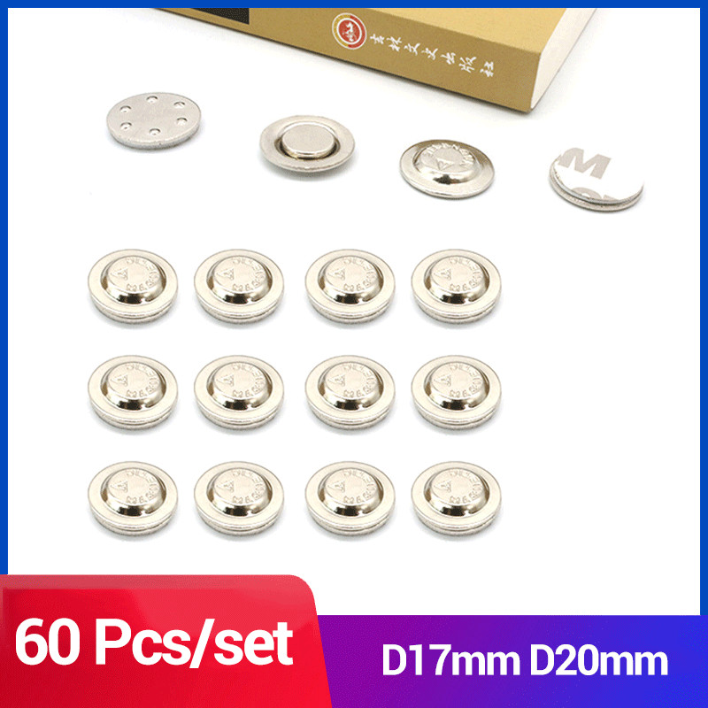 

60 Pcs Round Name Badge Magnets D17mm D20mm Magnetic Name Badge Holders Adhesive Name Tag Holders ID Badge Holders Magnet Tags