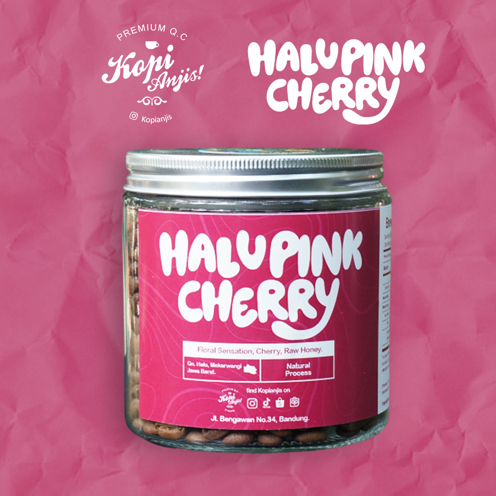 

Kopi Anjis-Biji Kopi Arabika Halu Pink Cherry 200 gram - Specialty Roast Beans (Gunung Halu Natural)