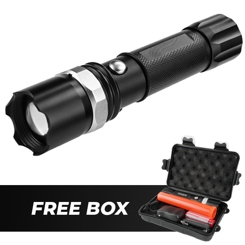 Senter Swat Police Accessories Full Set Charger Flashlight Senter LED Super Terang SUPER TERANG PREM