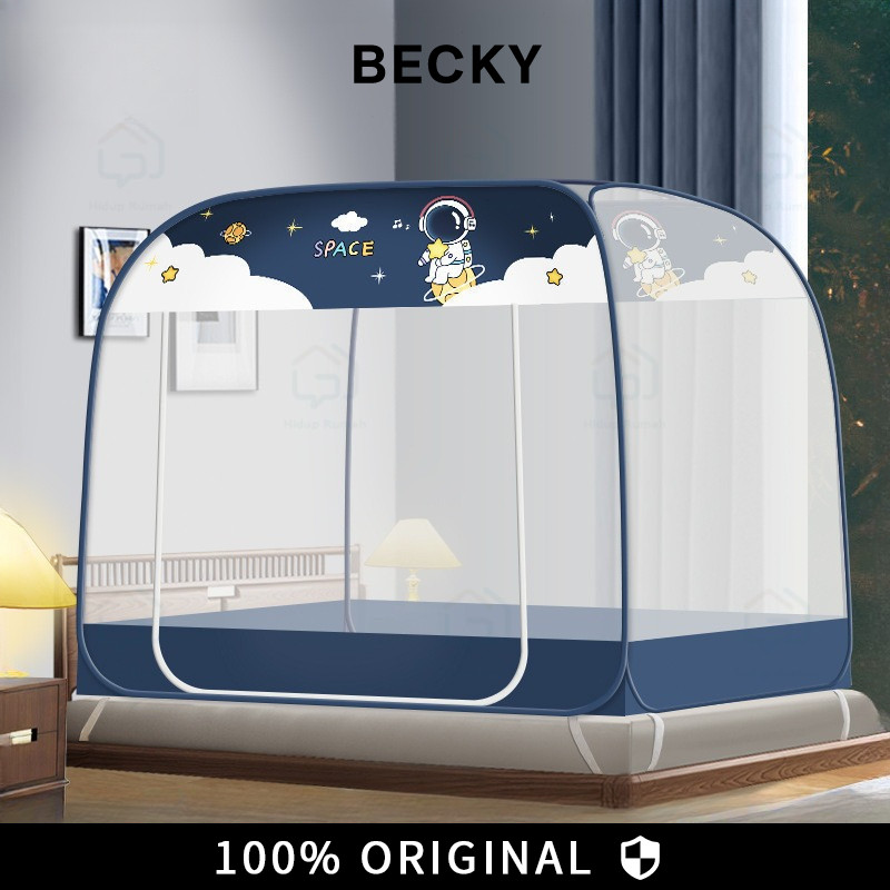 Bantal gratis BECKY Kelambu lipat jumbo untuk dewasa 220x220/kelambu lipat jumbo untuk dewasa/kelamb