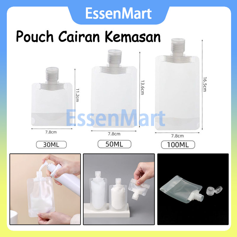 Botol Tempat Wadah Kemasan Kosong Liquid Shampo Sabun Body Lotion Isi Ulang Bahan Plastik 30ml 50ml 