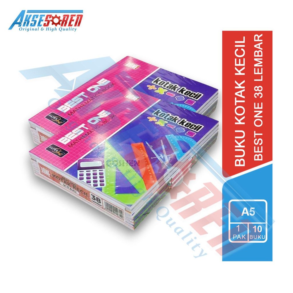

Aksesoren Buku Tulis Kotak Kecil Best One 1 Pack [38 Lembar/10 Buku] Write Book Strimin / Buku Matematika Mtk A5
