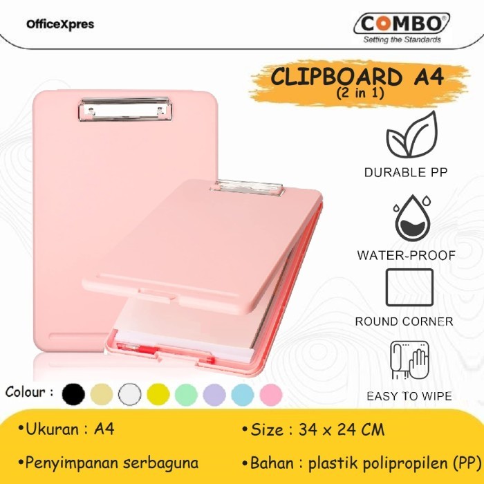 

Clipboard + Storage Alas Papan Ujian / Papan Jalan 2in1 / Clipboard A4 - Hitam