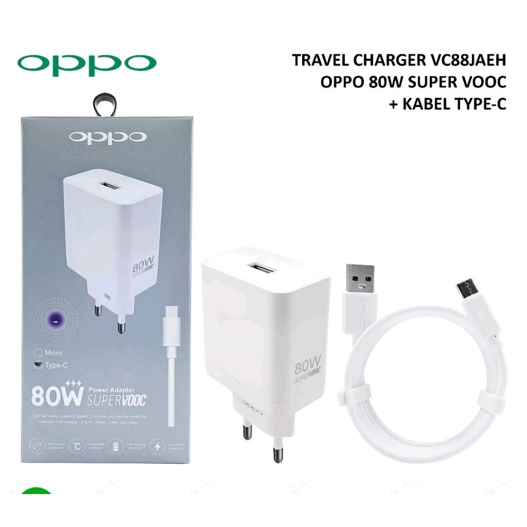 CHARGER CASAN OPPO RENO 2 2F RENO 3 3PRO RENO 4 4F FAST CARGING 80WT ORI