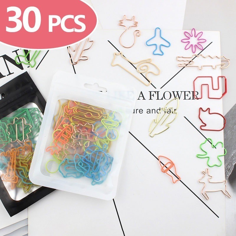 

Klip Kertas Lucu 30 Buah Campur Warna Paper Clip Modern Kantor A555