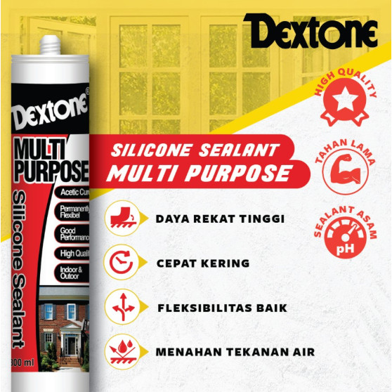 LEM SILIKON SEALANT PENGISI CELAH KUSEN JENDELA PINTU AQUARIUM KACA AKRILIK KERAMIK DEXTONE