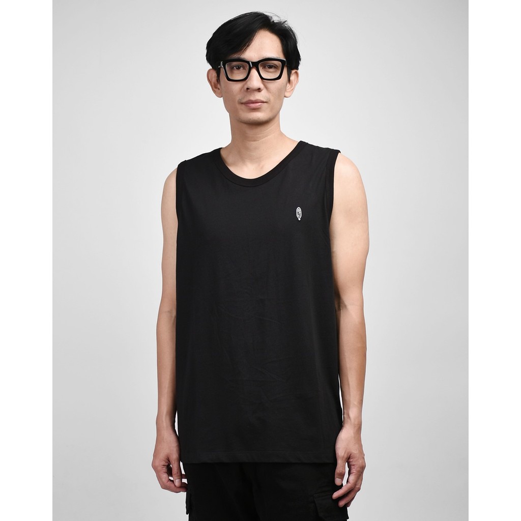 KAOS SINGLET TANK TOP KATUN CASUAL PRIA HITAM ORIGINAL WRNG CLOTH | VEGA #1 BLACK