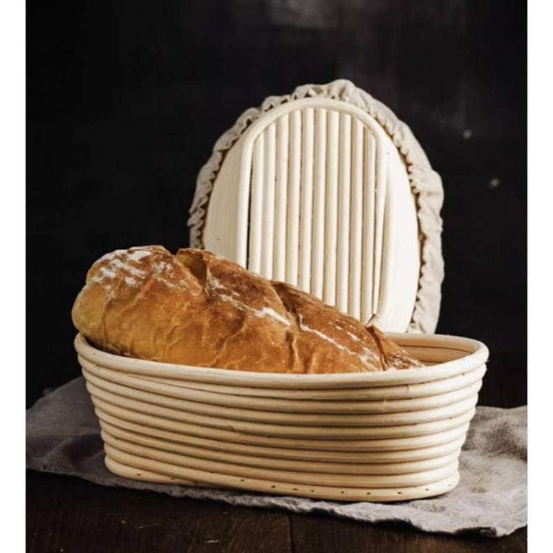 Bread proofing basket / Banneton Roti Oval Rotan / Keranjang Roti