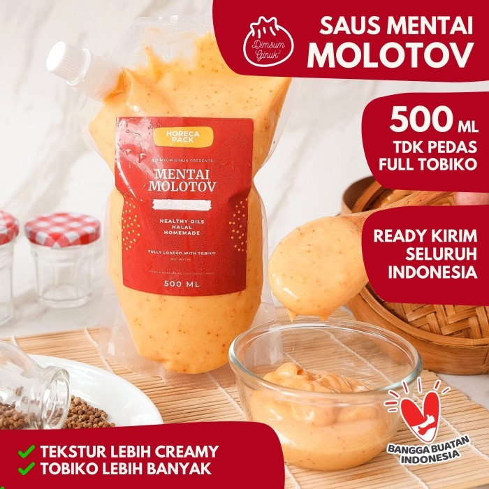 

[[New Arrival]] Saus Saos Mentai Rice Salmon Molotov Mentaiko Cake Dimsum Ginuk 500 ml - Dengan Tobiko