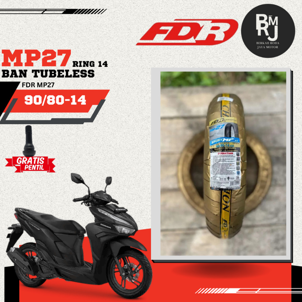 SEPASANG / SATUAN BAN MOTOR MATIC FDR MP27 Ring 14 90/80 SOFTCOMPOUND MATIC VARIO BEAT MIO