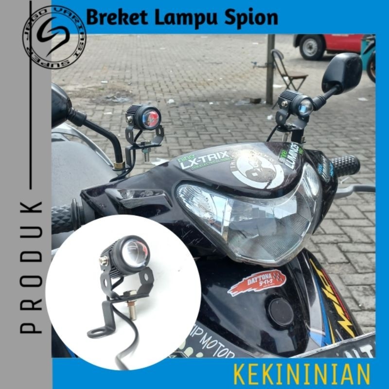 Bracket Breket Dudukan Lampu Tembak Di Spion Beat Scoopy Xride Supra Vario Mio Universal Motor Lainn
