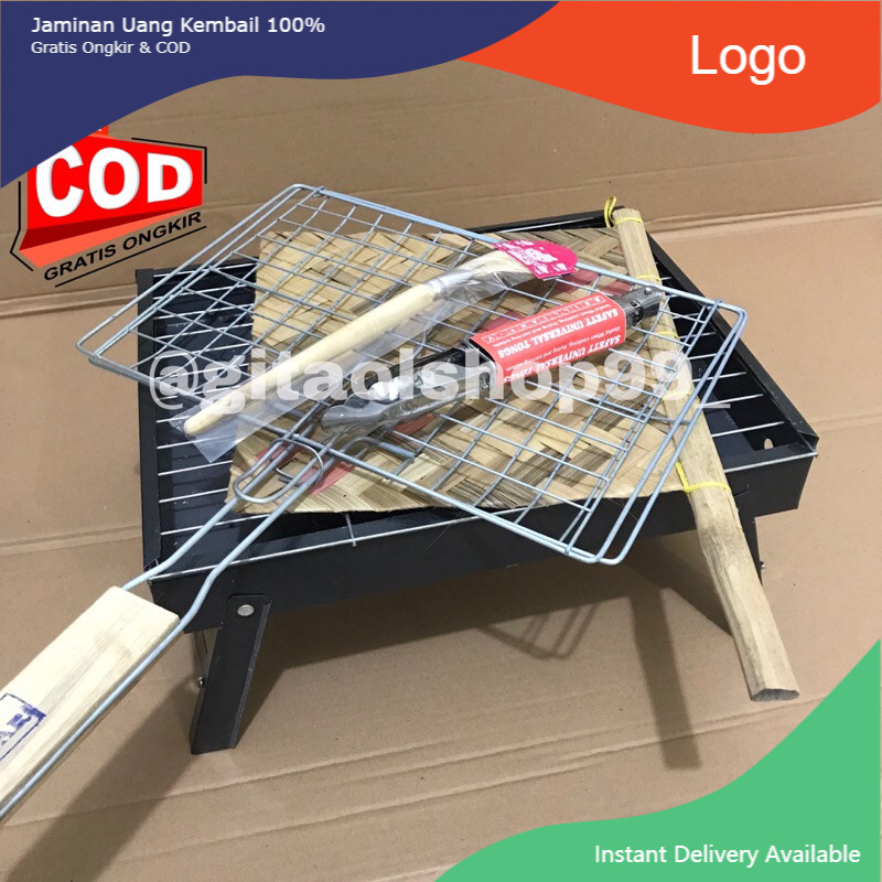 1 PAKET Alat Pemanggang Serbaguna Barbeque Bakaran Portable Arang Panggangan Portabel Sate Grill Bbq