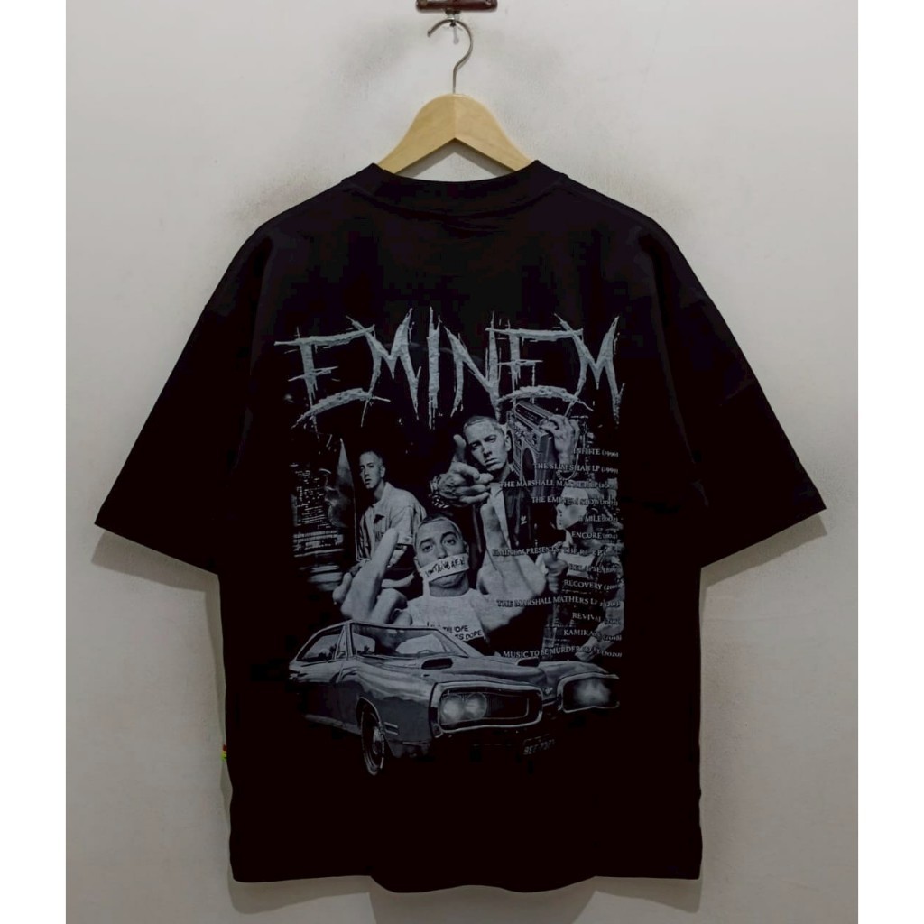 OVERSIZE KAOS T-SHIRT MUSIC RAP EMINEM ALL ALBUM BLACK Original
