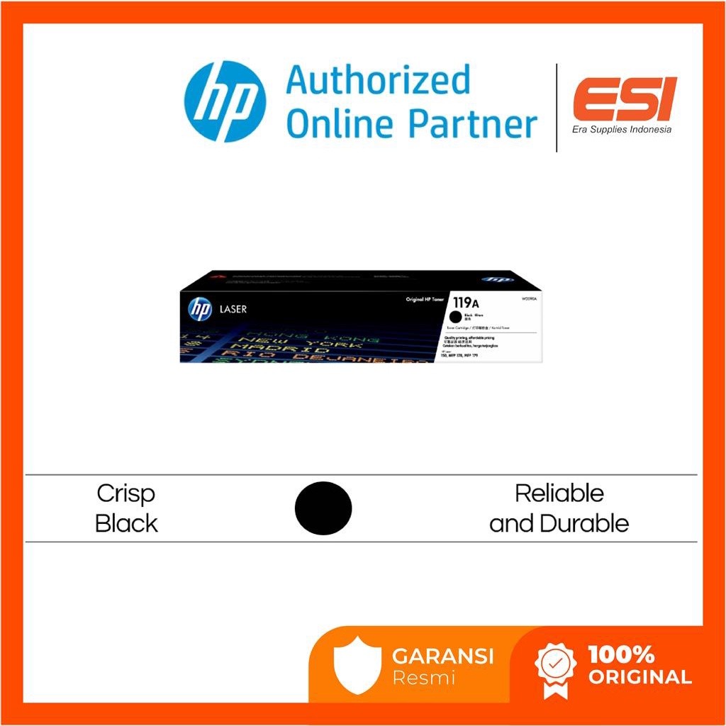 HP 119A Black Original Laser Toner Cartridge (W2090A)