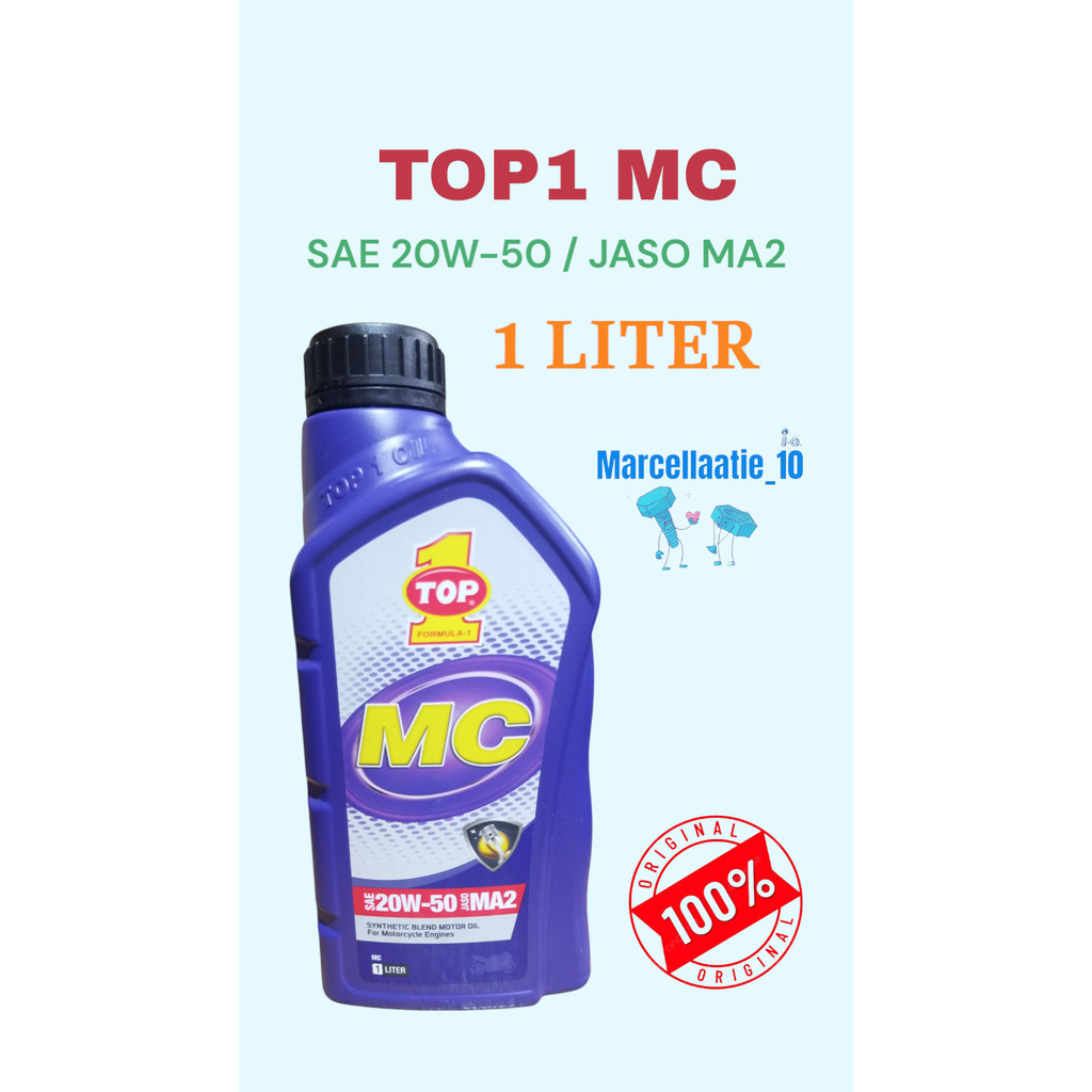 1 PCS OLI MOTOR TOP1 MC SAE 20W-50 JASO MA2 1L OLI TOP1 20W50 1LITER 1 LITER OLI TOP 1 ORIGINAL MURA
