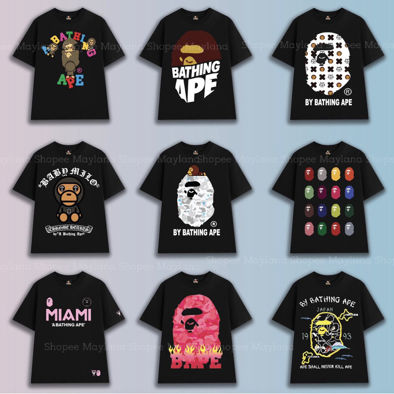 T-shirt Oversize B_ape A Bathing Ape T-Shirt, Genuine Fabric, 100% Thick Cotton, Unisex Form, Full T