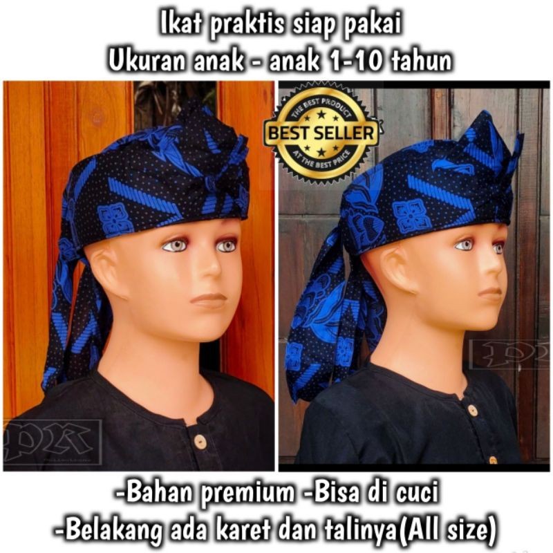BLANGKON ANAK MOTIF BADUY TOTOPONG UDENG BENDO PECI ANAK / TOPI ANAK / IKAT KEPALA ANAK BATIK