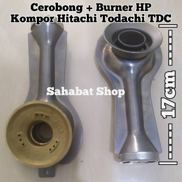 CEROBONG + BURNER KUNINGAN HP3 KOMPOR GAS TODACHI HITACHI TDC HOCK