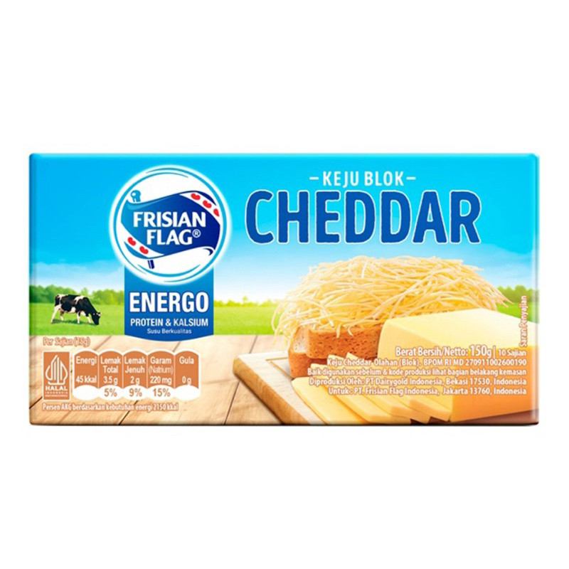 

Frisian Flag Keju Cheddar Blok 150 g - ARM