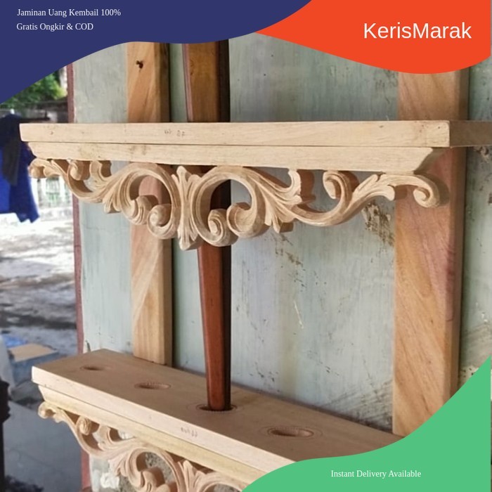 Jagrak keris gantung isi 5, Blawong keris gantung isi 5, mentahan ukir KHS4