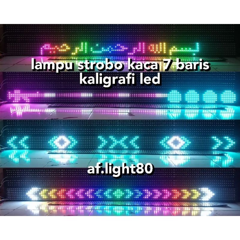 Lampu led strobo kaca running texs 7 baris terbaru
