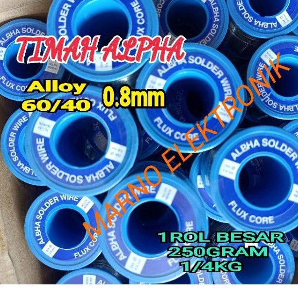TIMAH SOLDER ALPHA ROL BESAR 250G 1/4KG TENOL SOLDER WIRE ALPA 250GRAM 0.8MM
