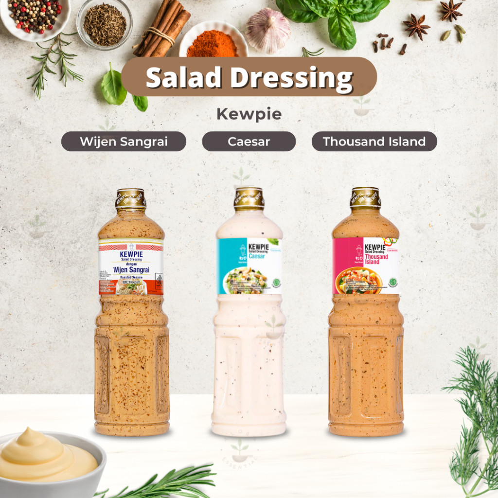 

Kewpie Salad Dressing 1 liter - Saus Siram Wijen Sangrai Thousand Island Caesar Tomat Pedas 1 Liter - Kewpie Mayonaise Caesar Salad Dressing