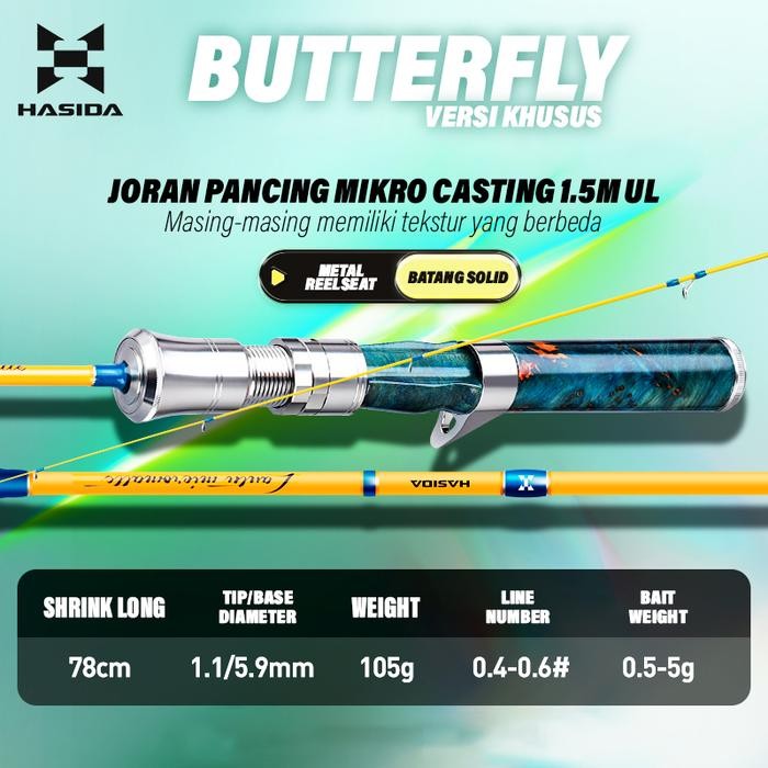 JORAN HASIDA BUTTERFIY C502UL S562UL Baitcasting/Spinning Baitcasting Fuji Guides - C502UL（BAITCASTI