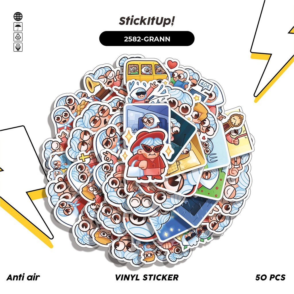 

COD✨ 50 Pcs Stiker Pack FUNNY CHARACTER PLAFUL GRANNY STICKER PACK Lucu Aesthetic Vynil Waterproof untuk Freebies Sticker Buku Journal Casing HP Laptop