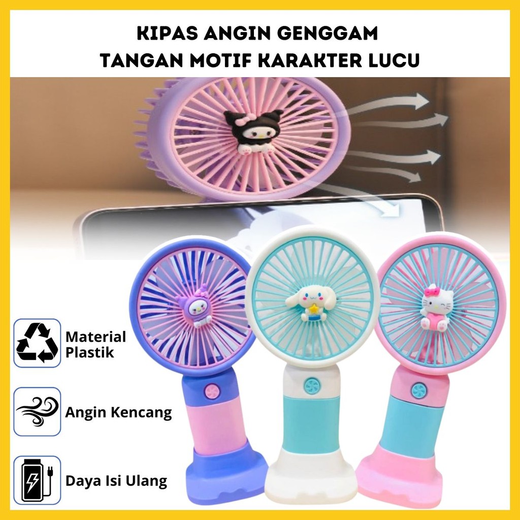 

Kipas Angin Genggam Tangan Motif Karakter Lucu + Holder Penyangga HP / Handy Fan Mini USB Cooling Fan Portable / Pendingin Rechargeable Elektrik Travel Size Travelling Outdoor Konser Piknik Pantai CFD Jogging Jalan Luar Ruangan Make Up- YASMINE SHOP21