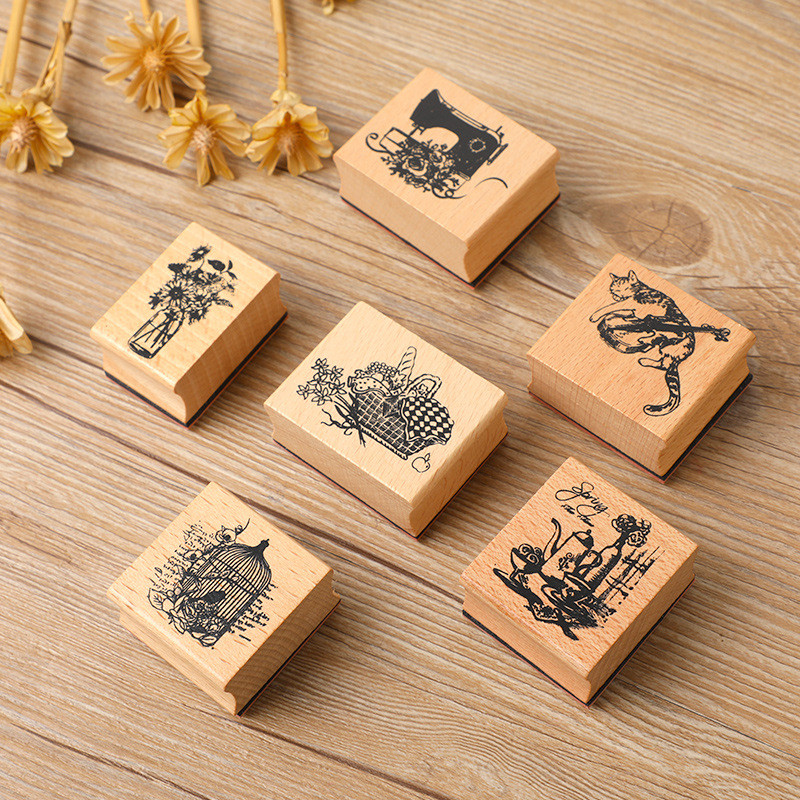 

Creative Stationery Good Times Handbook Seal DIY Retro Literary Daily Decoration Wooden Seal stamp custom stamp wooden stamp