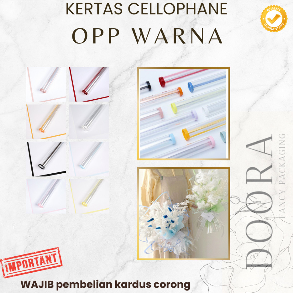 

Kertas Cellophane Buket Bunga OPP les warna [20lembar]