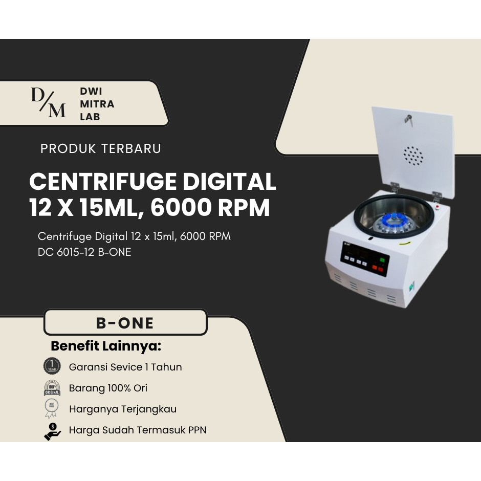 Centrifuge Digital 12x15ml 6000 RPM, DC 6015-12 B-One
