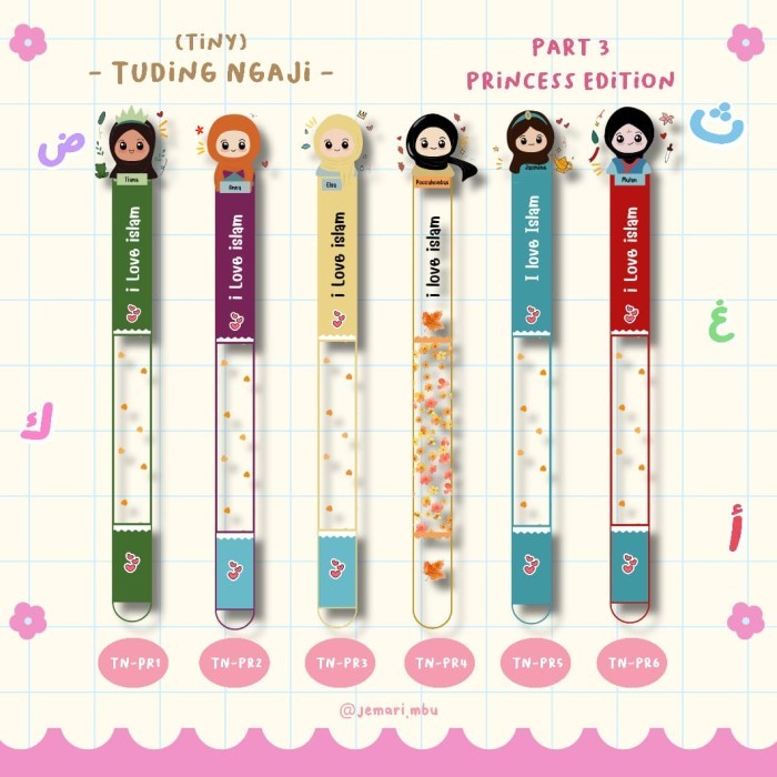 

Tuding Ngaji / Pena Kaji / Kalam Baca Character Cute Karakter Anak-Anak Al-Qur'an Nur Karim Custom Akrilik Acrylic Transparant 3mm Tebal Tiny Jumbo Free Box Packaging Gift - Series 6