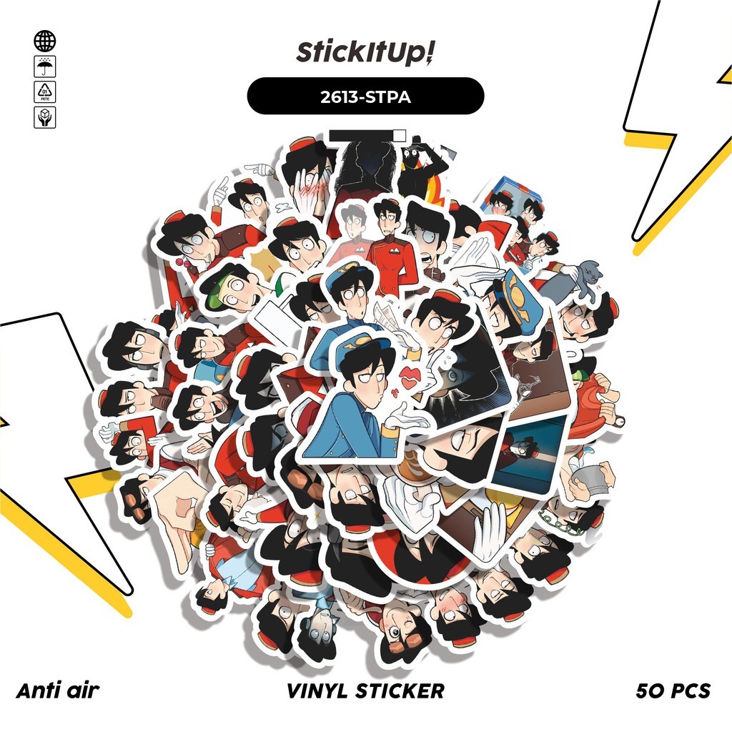 

COD✨ 50 Pcs Stiker Pack FUNNY CHARACTER STEPAN THE CONCIERGE Lucu Aesthetic Vynil Waterproof untuk Freebies Sticker Buku Journal Casing HP Laptop