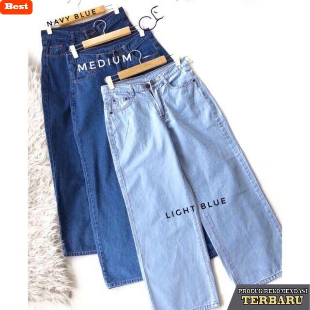 celana jeans wanita kekinian Celana Jeans Kulot Wanita / Hitam Putih Kulot Jeans / Jeans Kekinian - 