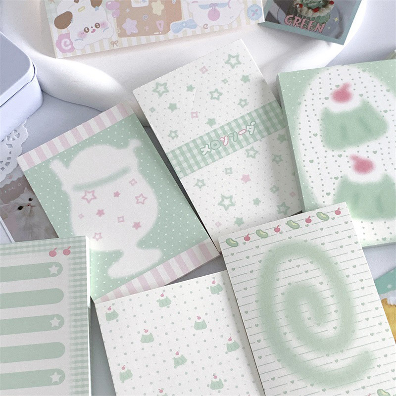 

50Sheets Cartoon Cute Notebook Kawaii Tearable Message Note Pad Portable Non-sticky Notepad Student Stationery Office Supplies