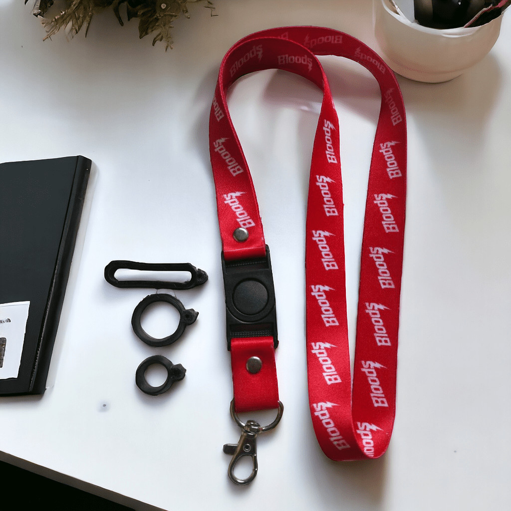 

Lanyard 2 Cm Motif BLOODS RED Name Tag Bonus 3 Karet