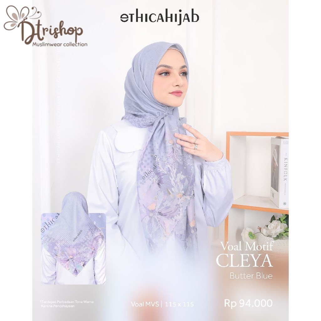 Hijab Ethica Voal Motif Cleya Warna Pastel Segiempat Terbaru