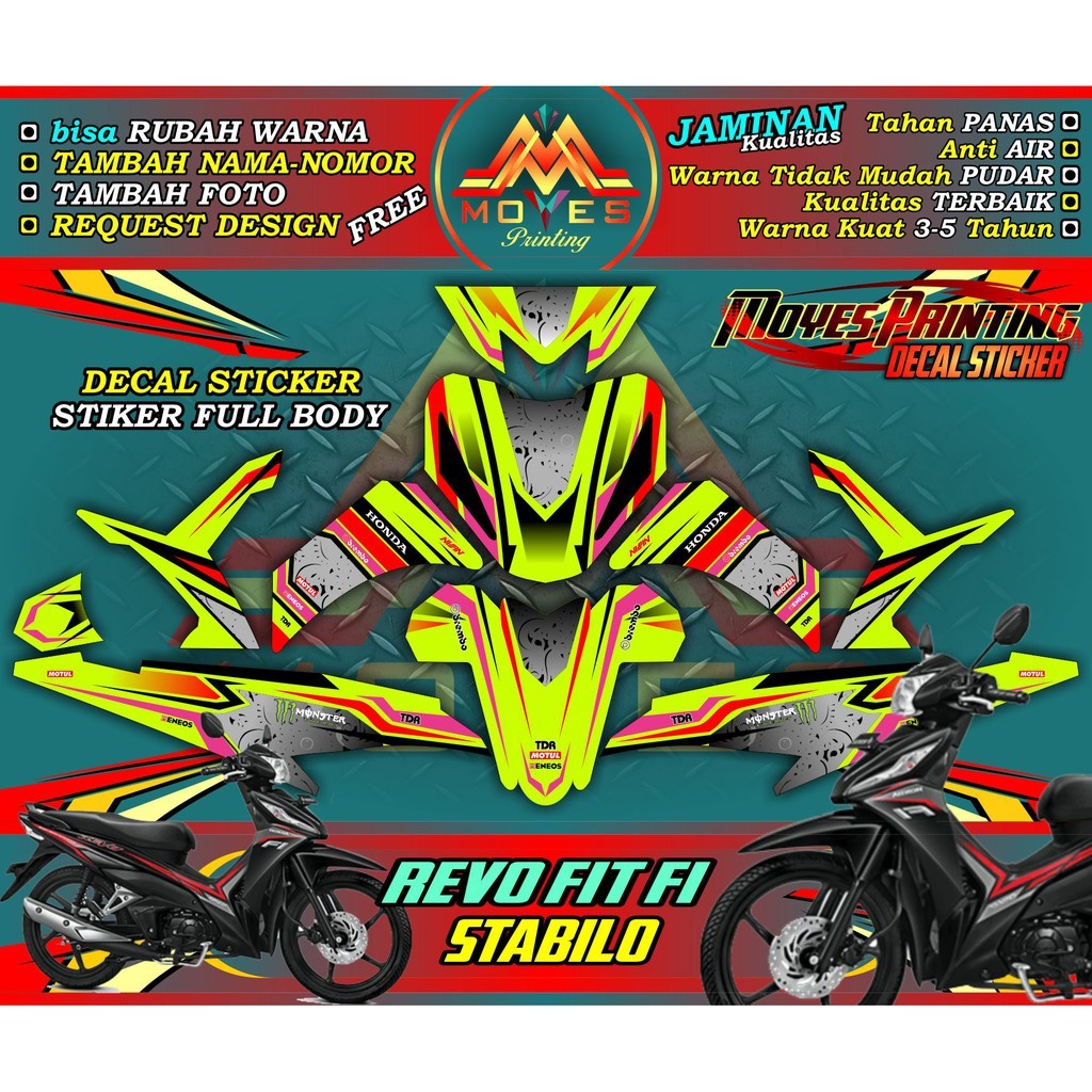 DECAL STICKER REVO FIT FI DECAL MOTOR REVO FI DECAL HONDA REVO FIT MOTIF KEKINIAN