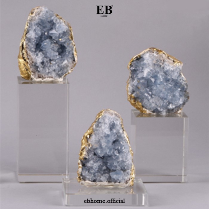 Batu Lapis Lazuli Cluster September Birthstone Pajangan Rumah Interior