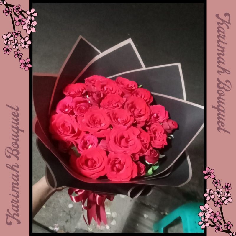 KIRIM INSTANT FRESH FLOWERS ROUND BOUQUET Buket Bunga Flower Large Buket Wisuda  Bouquet Bunga  Buck